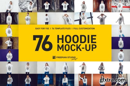 CreativeMarket - 76 Hoodie Mock-Up Set 4767702