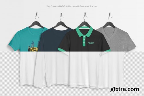 T-Shirt Mockup - Hanging Apparel Bundle