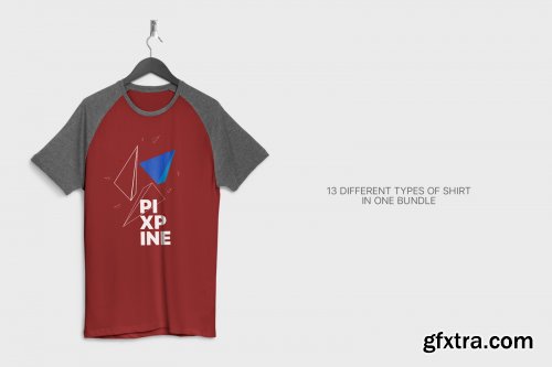 T-Shirt Mockup - Hanging Apparel Bundle