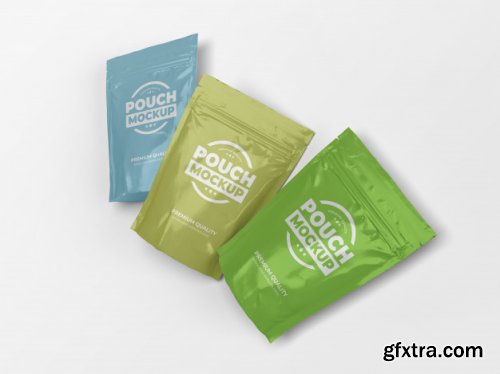 Food pouch packaging mockup