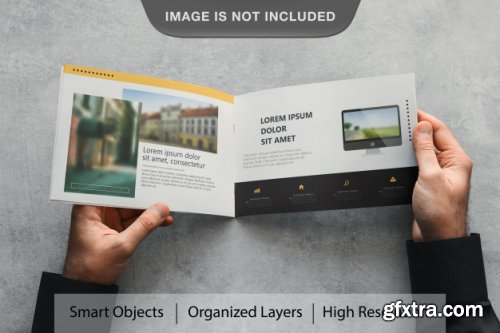 Realistic landscape brochure mockup