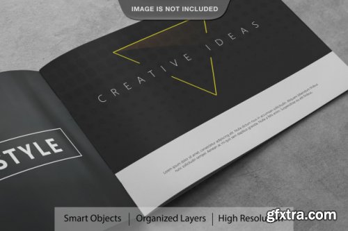 Realistic landscape brochure mockup