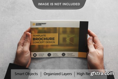 Realistic landscape brochure mockup