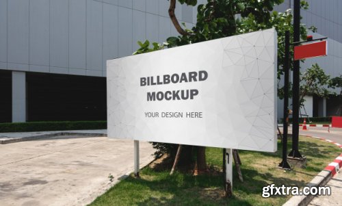 Commercial billboard mockup display outdoo