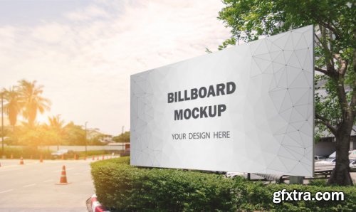 Commercial billboard mockup display outdoo