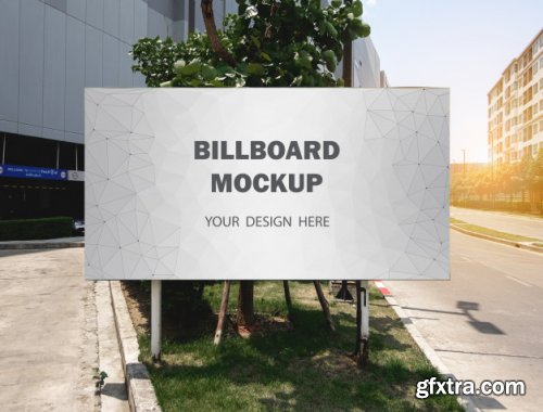 Commercial billboard mockup display outdoo