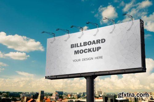 Commercial billboard mockup display outdoo