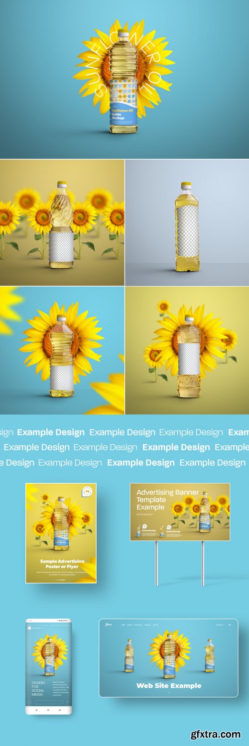 5 Plastic Sunflower Oil Bottle Mockups 372553313