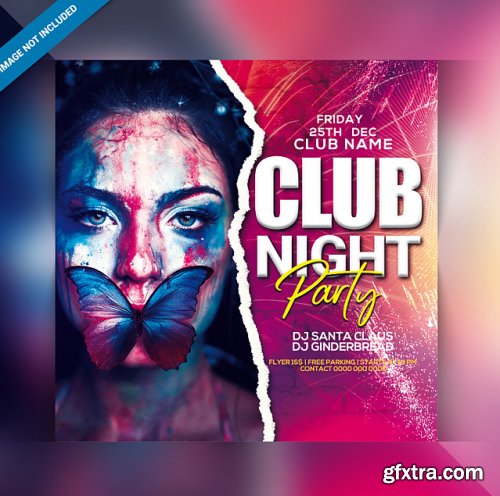 Square party flyer template