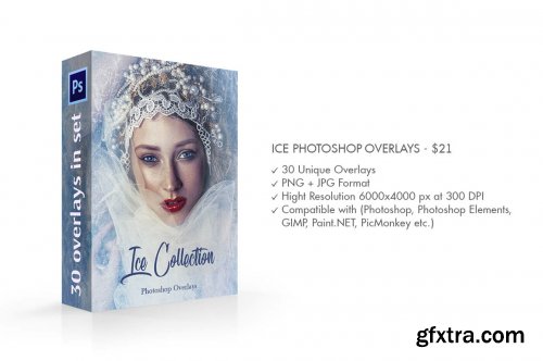 CreativeMarket - Ice Photoshop Overlays 4724300