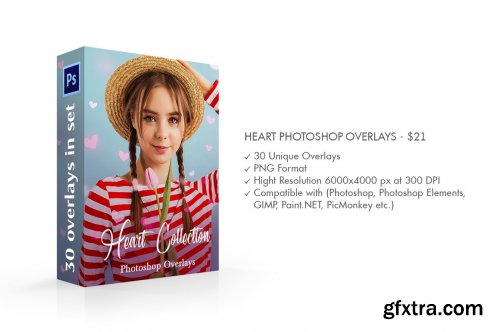 CreativeMarket - Heart Photoshop Overlays 4725818