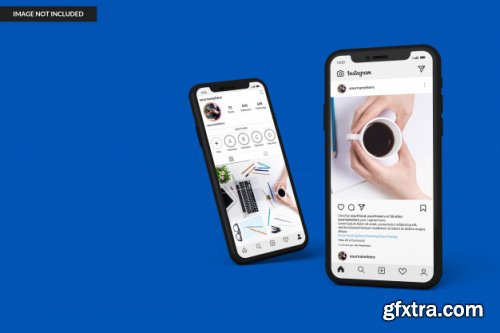 Smartphone mockups to display instagram post template