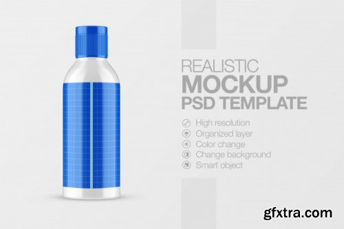 Realistic bottle packaging container mockup