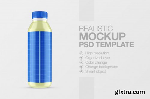 Realistic bottle packaging container mockup