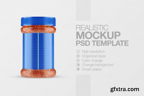 Realistic bottle packaging container mockup