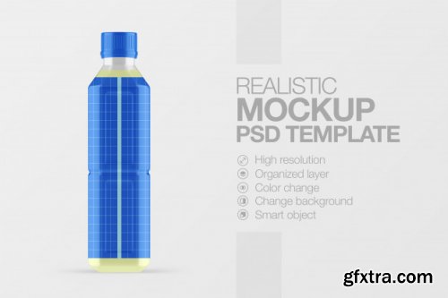 Realistic bottle packaging container mockup