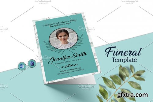 CreativeMarket - Funeral Program Template - V953 4341525