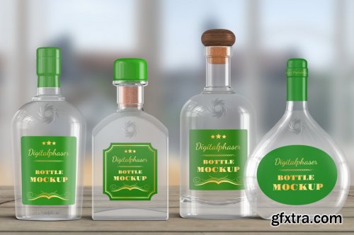 CreativeMarket - 20 Clear Rum Bottle Mockups Bundle 4562155