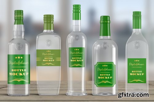 CreativeMarket - 20 Clear Rum Bottle Mockups Bundle 4562155