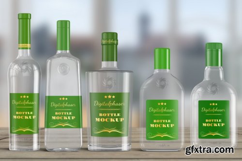 CreativeMarket - 20 Clear Rum Bottle Mockups Bundle 4562155