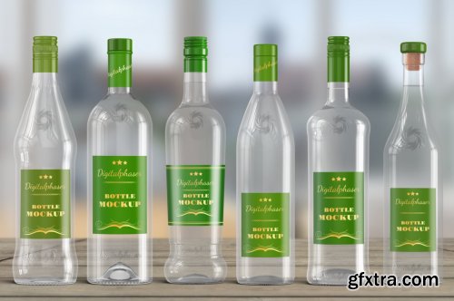 CreativeMarket - 20 Clear Rum Bottle Mockups Bundle 4562155