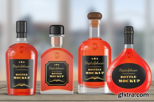 CreativeMarket - 20 Clear Rum Bottle Mockups Bundle 4562155