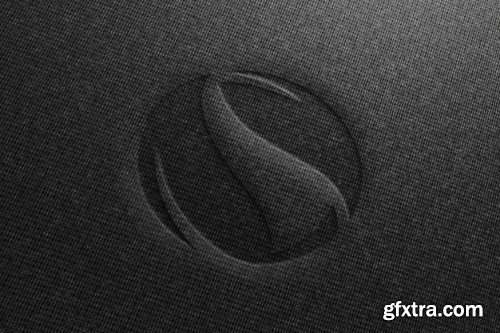 Realistic mockup of logo on black fabric