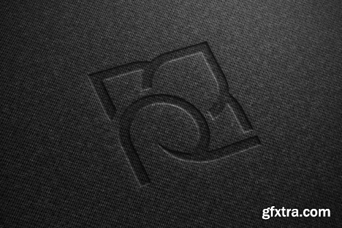 Realistic mockup of logo on black fabric