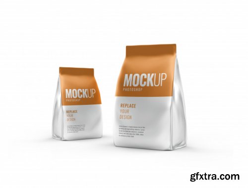 Coffee pouch bag mockup realistic