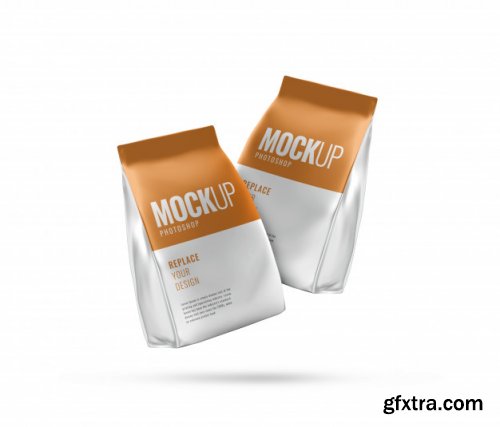 Coffee pouch bag mockup realistic