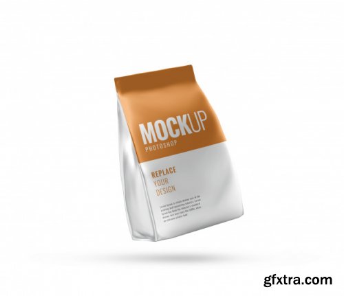 Coffee pouch bag mockup realistic