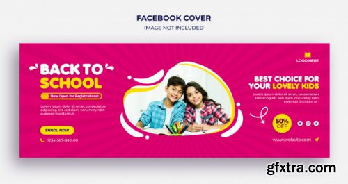 Back to school facebook timeline cover and web banner template