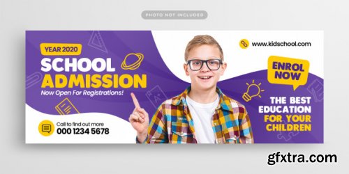 Back to school facebook timeline cover and web banner template