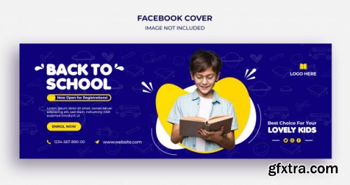 Back to school facebook timeline cover and web banner template