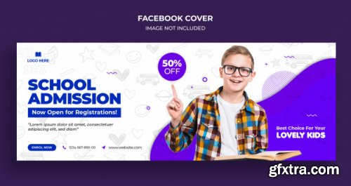 Back to school facebook timeline cover and web banner template