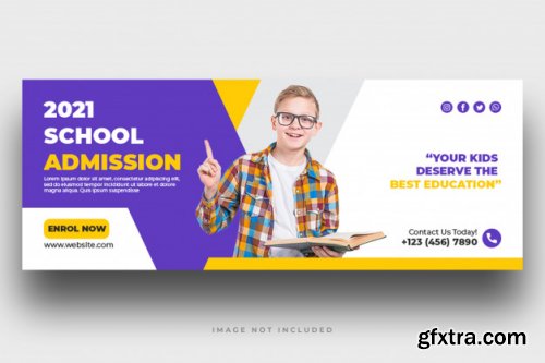 Back to school facebook timeline cover and web banner template