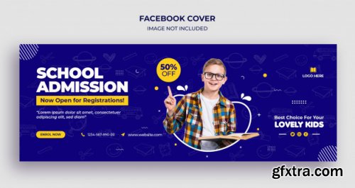 Back to school facebook timeline cover and web banner template