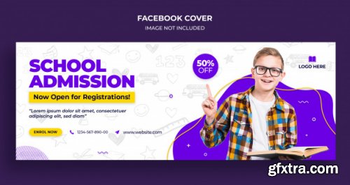 Back to school facebook timeline cover and web banner template