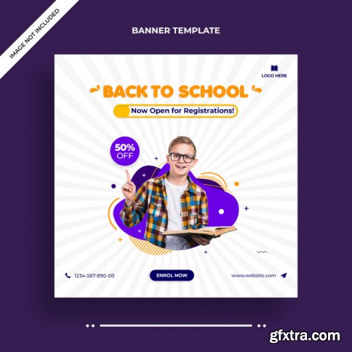 Back to school social media post template