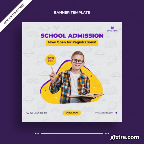 Back to school social media post template