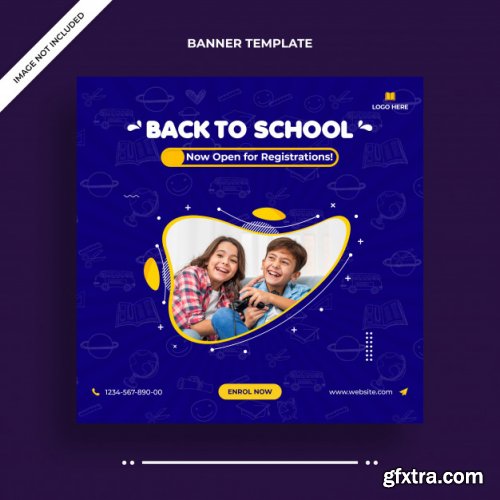 Back to school social media post template