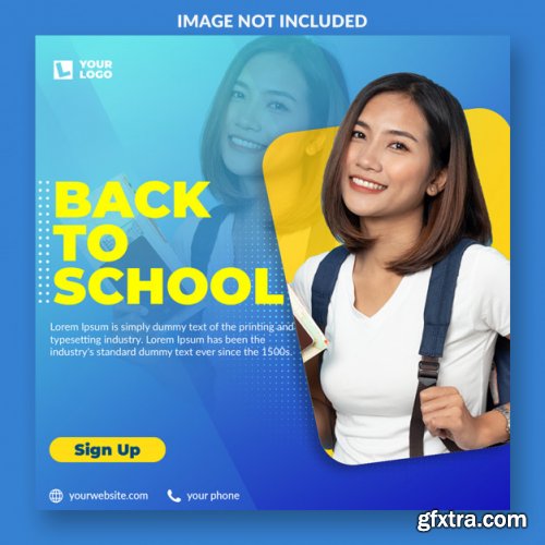 Back to school social media post template