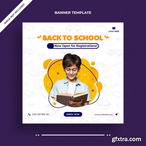 Back to school social media post template