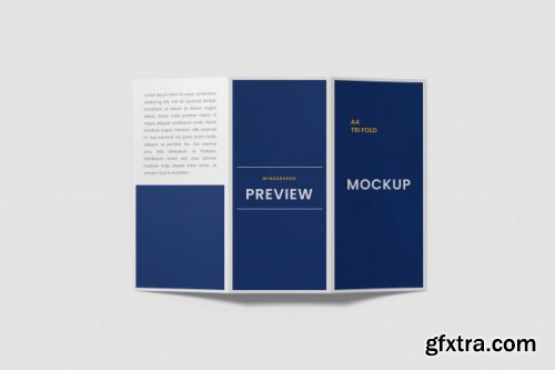 A4 trifold brochure mockup