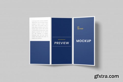 A4 trifold brochure mockup