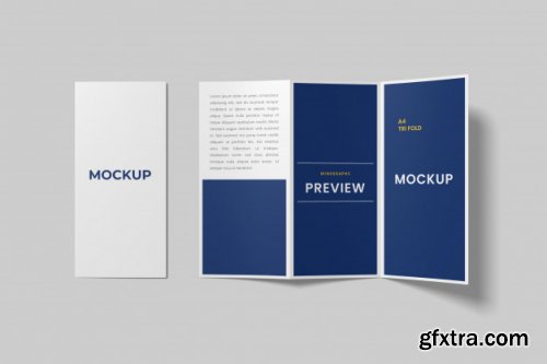 A4 trifold brochure mockup