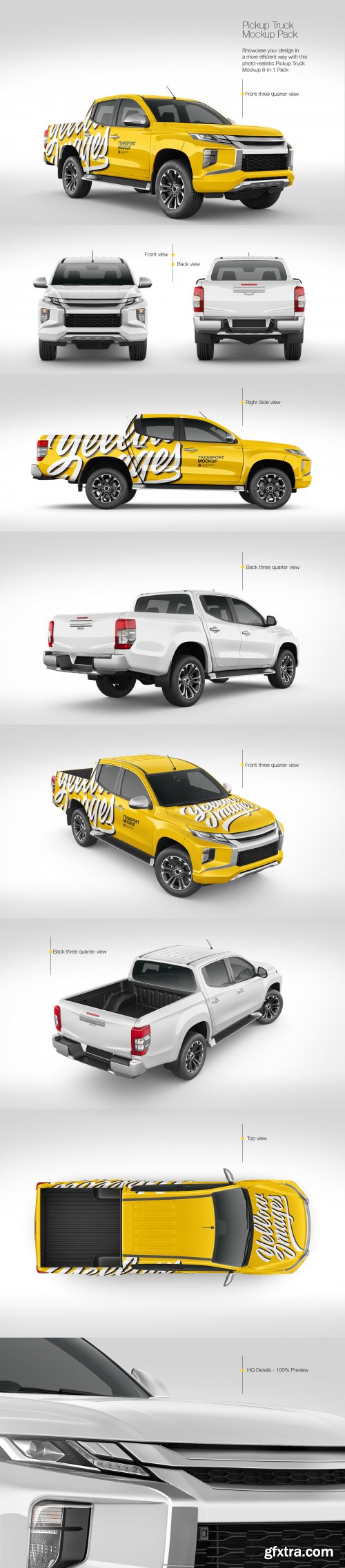 Pickup Truck Mockup Pack 66356