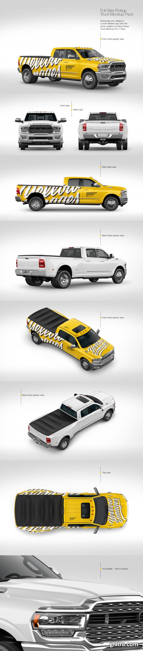 Pickup Truck Mockup Pack 66359