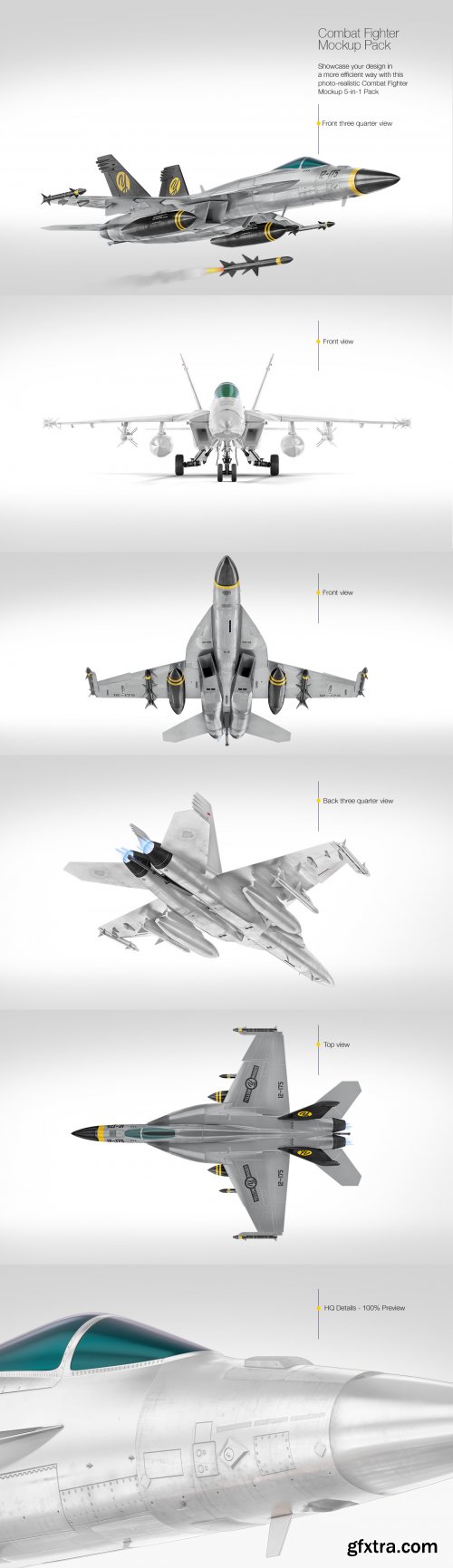 Combat Fighter Mockup Pack 66362