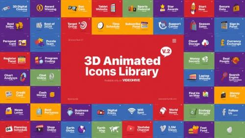 Videohive - 3D Animated Icons Library